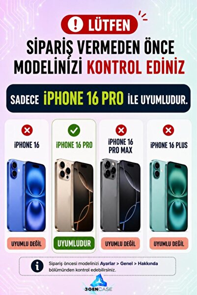 3GEN CASE iPhone 16 Pro Uyumlu Kişiselleştirilebilir Animasyonlu MagSafe İle Uyumlu Premium Sert Kılıf