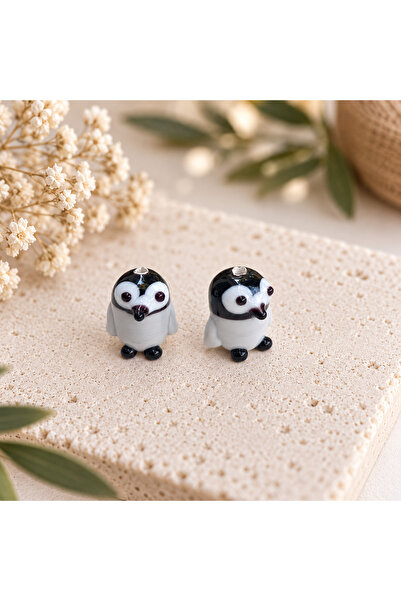 ADAMODART Handmade Baby Penguin Murano Glass Beads Jewelry Design Bead (2 Pie...