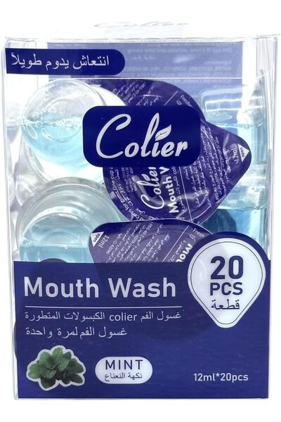 colier كبسولات غسول الفم بنكهة النعناع، 20 قطعة
