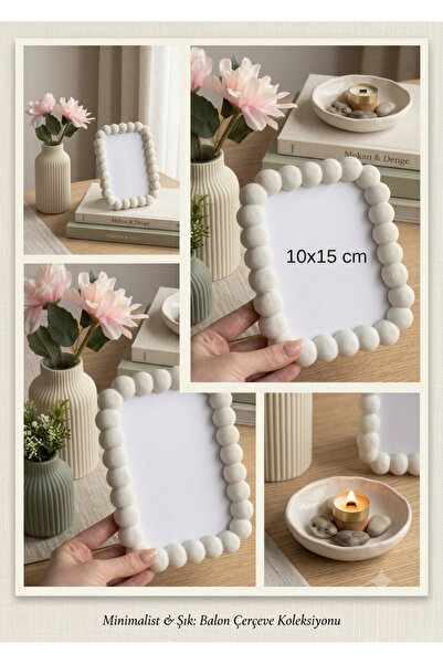 TARIK HOME Minimalist Balon Tasarım Çerçeve 10x15 cm – Çift Yönlü Masaüstü Fo...