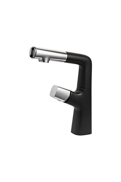 Flippy Baterie Lavoar cu Dus Extractibil, Alama Sanitara, Crom si Negru, MP01...