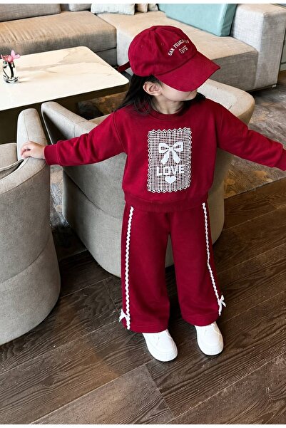 UNICORN Kız Çocuk Bordo Alt Üst Takım