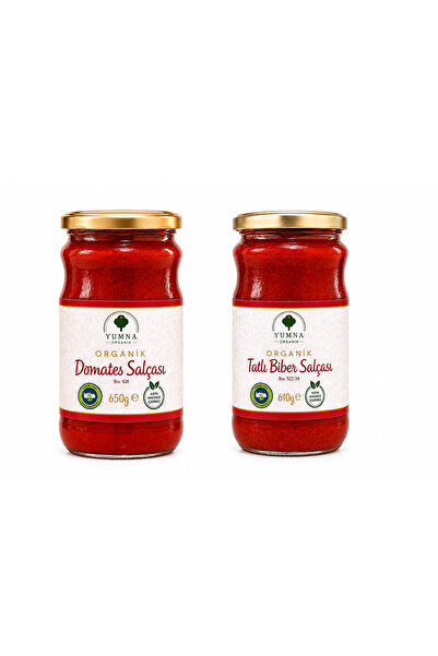 Yumna Organik Organik Sertifikalı Domates Salçası ve Tatlı Biber Salçası (650...