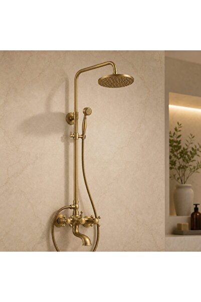 Flippy Coloana Dus, Metal, Auriu Antichizat, OD/2044