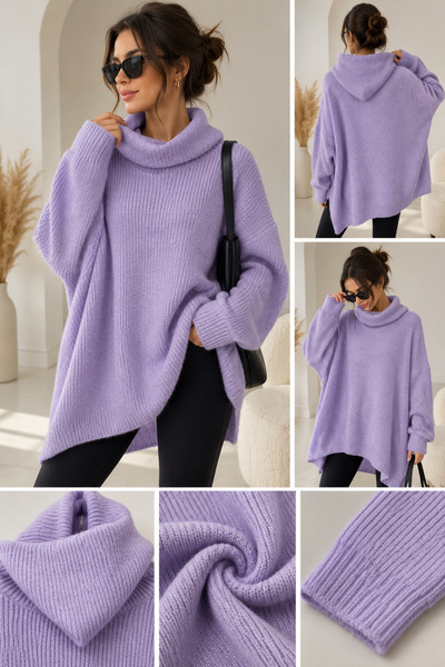 Ravello Collection “Lila Oversize Şal Yaka Triko
