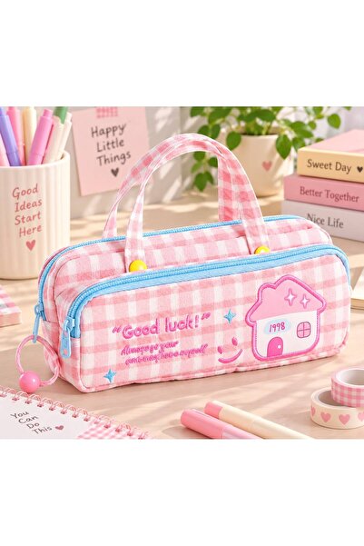 BABUN Checkered Fabric Washable Easy-To-Carry Large Volume Multi-Compartment ...