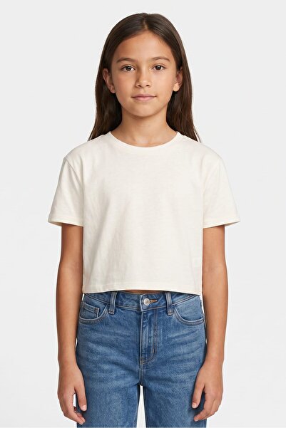 The Children's Place Kids Girl Plain Short Sleeve Top,Off White