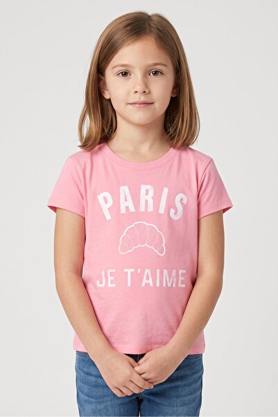 The Children's Place Kids Girl Short Sleeve Graphic Print Top, Pink