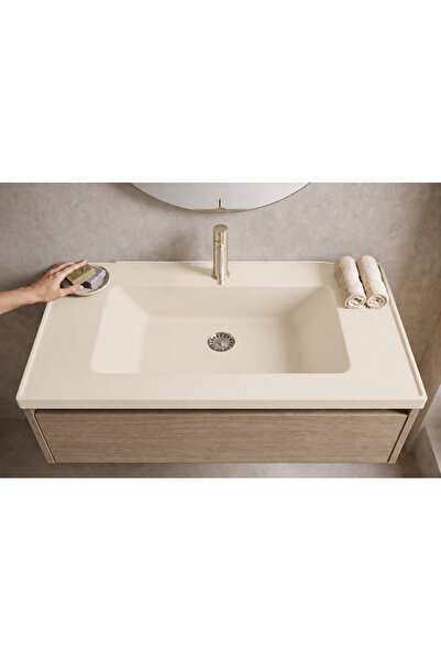 GÜNEY ANKASTRE Zenit 80 cm Granit Banyo Lavabosu