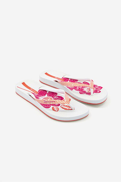 İpanema Women Flower Print Slip On Flip Flops, White and Pink