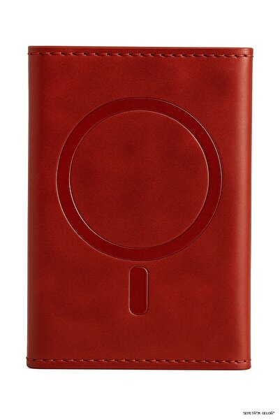 Joko Spt-Gld Tema Magsafe Leather Card Holder (15930) - Red