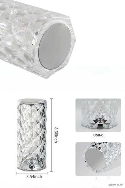 ZERO LAND Spt-Gld New Generation Modern Crystal Table and Night Light Touchsc...