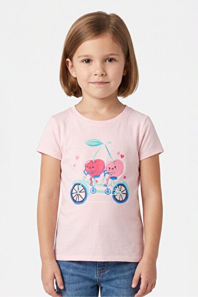 The Children's Place Kids Girl Graphic Print Short Sleeve Top, Pink