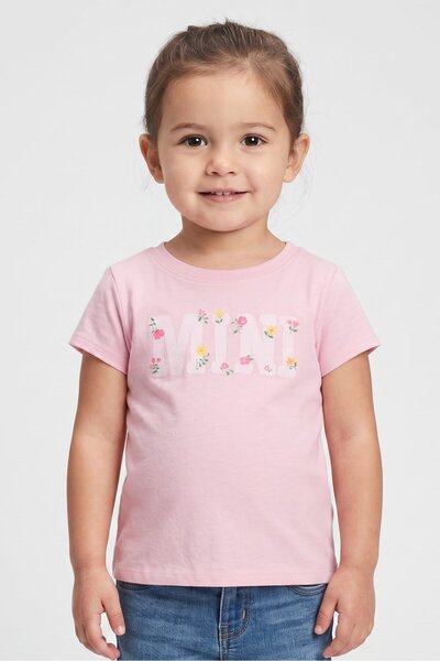 The Children's Place Toddlers Girl Graphic Print Short Sleeve T-Shirts, Pink