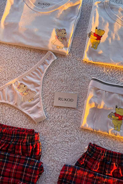 RUKOD ERKEK Tekli Ayıcık Pijama ve İç Giyim Takımı (Çift Pijamasının Erkeği)