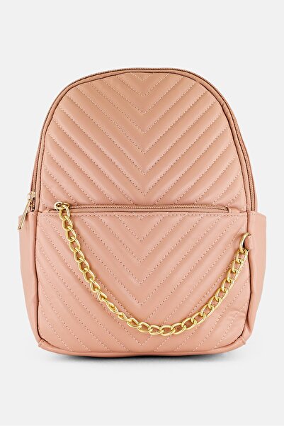 Bizou Women Quilted Backpack, Dusty Pink