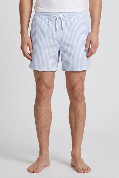 Blue Wave Men Stripe Board Shorts, Multicolor