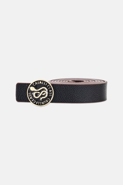 Cavalli Class Women Leather Reversible Belt, Multicolor