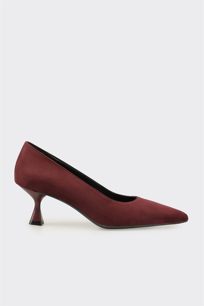 Elle Shoes Bordo Deri Kadın Stiletto