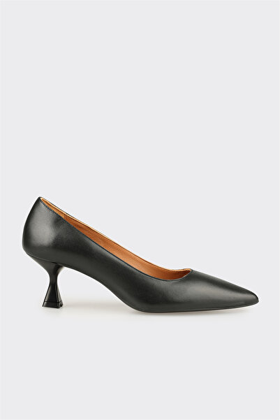 Elle Shoes Siyah Deri Kadın Stiletto