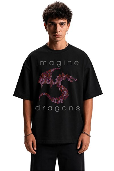 Fuddy Moda Unisex majica sa printom Imagine Dragons, široka majica sa temom r...