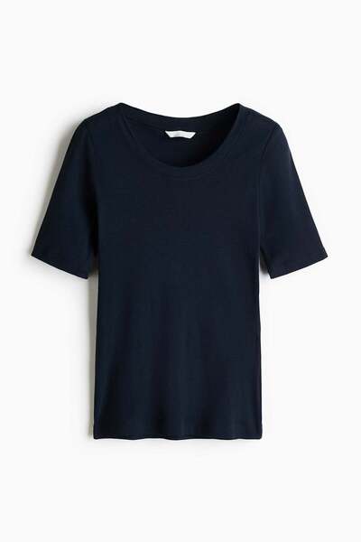 H&M Scoop-neck pima cotton T-shirt