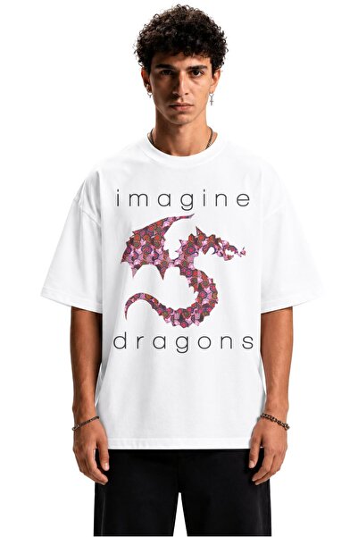 Fuddy Moda Unisex majica sa printom Imagine Dragons, široka majica sa temom r...