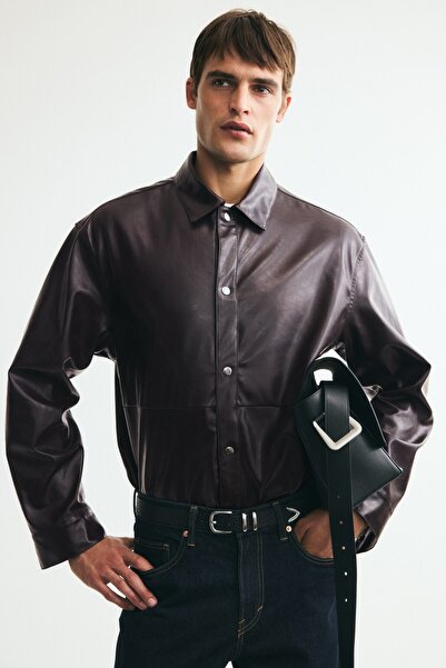 H&M Kaplamalı Overshirt Gömlek