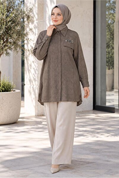 Alvina Shirt Collar Jacquard Tunic 21038