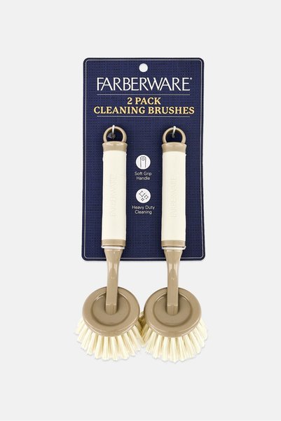 Farberware 2 Piece Pack Dish Brush With Handle, Multicolor