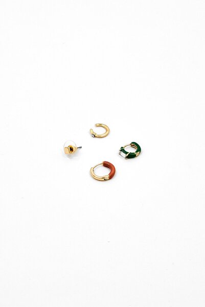 Bizou Women 4 Pieces Fashionable Hoop Earrings, Multicolor