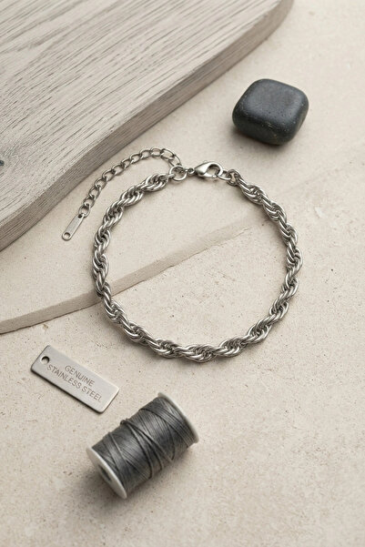 online kapsulavm avm alışveriş 316L Steel Silver Color Twisted Chain Model Me...