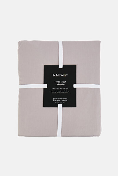 Nine West Queen Size Fitted Sheet, Grey