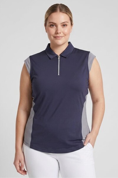 FootJoy FJ Women Sportswear Fit Cap Sleeve Golf Polo Shirt, Navy