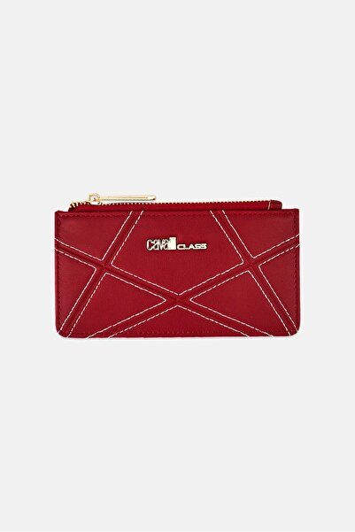 Cavalli Class Women Brand Logo Wallet, Dark Red