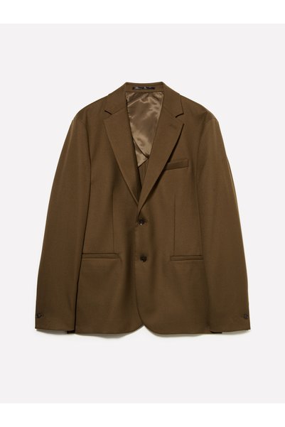 Sisley Erkek Kahverengi Viskoz Karışımlı Blazer Ceket