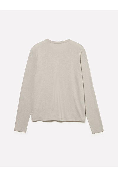 Sisley Kadın Açık Gri Modal Karışımlı Regular Fit Uzun Kollu T-Shirt