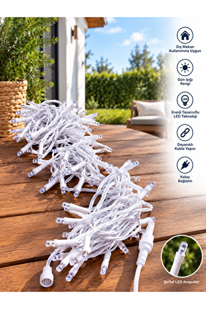 Yılbaşı Süsü 10 Metre 100 Ledli IP65 Dış Mekan