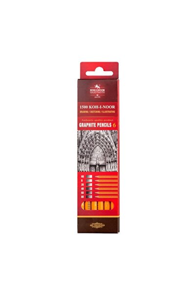 Koh-i Noor Set 6 Creioane Grafit, Arta 1500, Colectie HB-8B, Koh-I-Noor