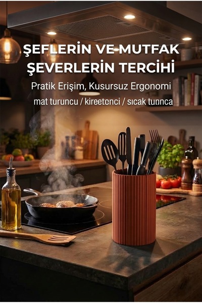 Jüjü Design Tezgah Üstü Kaşıklık ve Kepçelik Mutfak Organizeri 13x20 cm