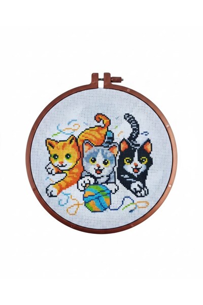 LİVA CRAFT Art & Craft Стартов комплект за кръстат бод, Щампован Етамин компл...