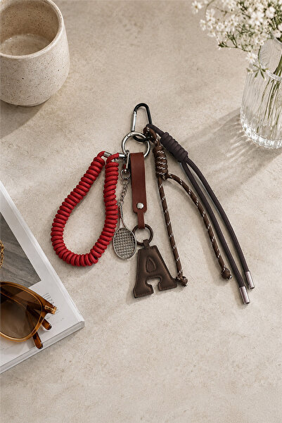 HomeStore Raket Harf Renkli İpli Anahtarlık
