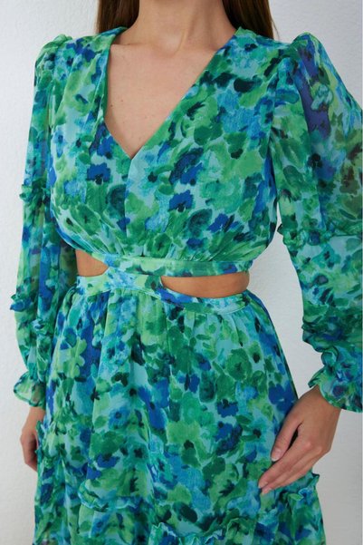 MY GRS Flower Pattern Dress with Open Sides 3256