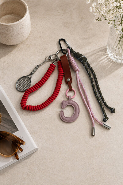 HomeStore Racket Letter Colorful String Keychain
