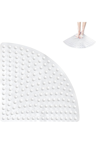 Generic Brand Γωνιακό χαλάκι ντους, τριγωνικό, 54x54 εκ., με βεντούζες, αντιο...