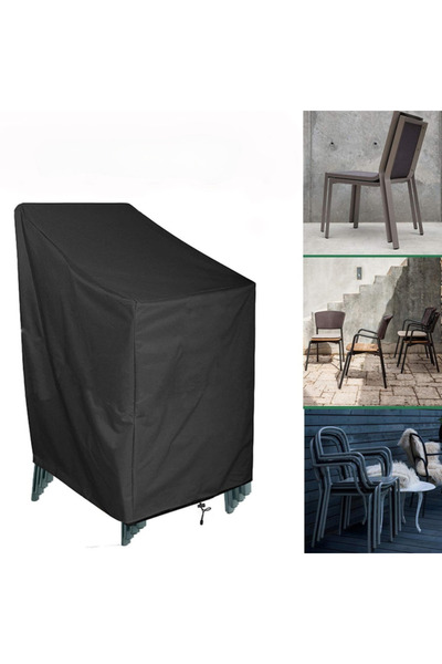 Generic Brand Husă scaun neagră impermeabilă exterior, 65x65x120cm, ploaie, b...