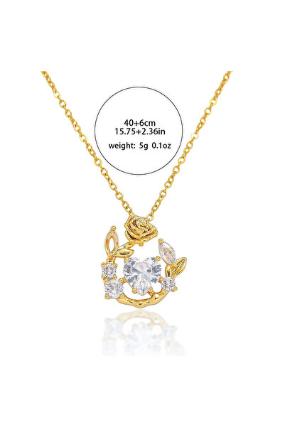 Peach Jewelry Κολιέ από Ατσάλι Τιτανίου με Ροζ Ζιρκόνια