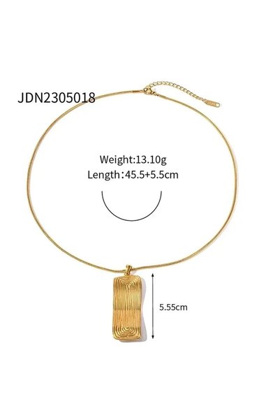Peach Jewelry Μινιμαλιστικό Ορθογώνιο Κολιέ από Ανοξείδωτο Ατσάλι 304 Επιχρυσ...