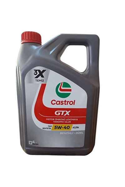 CASTROL GTX 5W-40 Tam Sentetik Motor Yağı 4 Lt | Benzin - Dizel | Üretim 2026