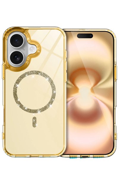 New Face غطاء SPT-GLD Newface iPhone 16 Live Diamond Magsafe (95011) - أصفر